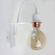 Modern White Wall Lamp with White Fabric Cable RM01
