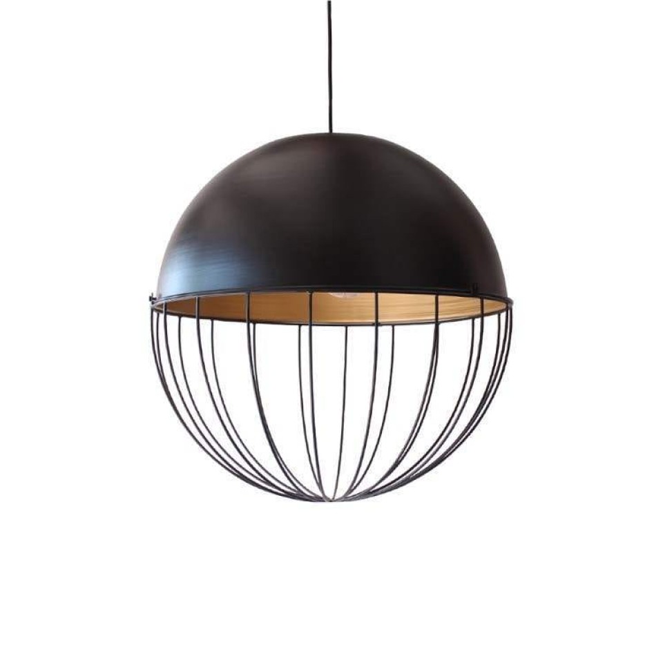 Hanging Lamp Ball 52cm black with Gold