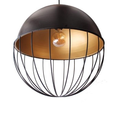 Hanging Lamp Ball 52cm black with Gold 