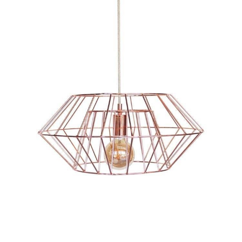 Hanging Lamp Copper Cage 45cm