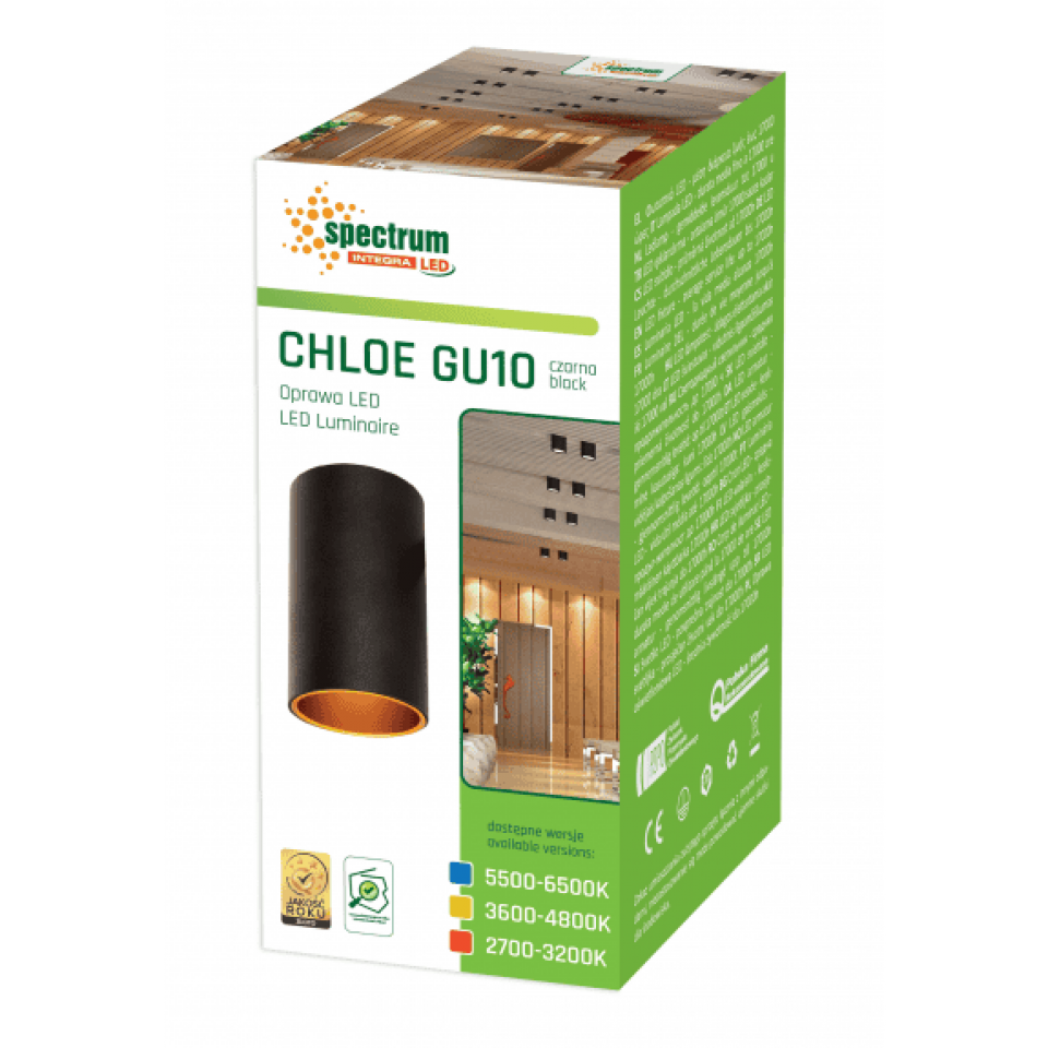 Chloe GU10 Φωτιστικό Οροφής Μαύρο Χρυσο