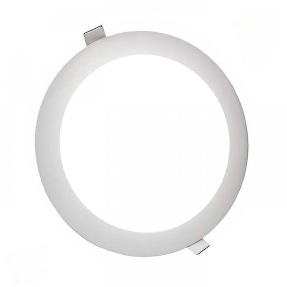 LED Πάνελ Χωνευτό Στρόγγυλο Λευκό 18W Φυσικό Λευκό 4000Κ