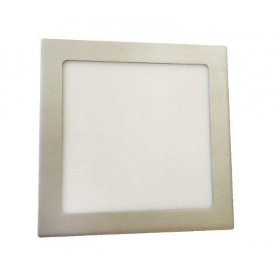LED Recessed Square Panel 18W Inox