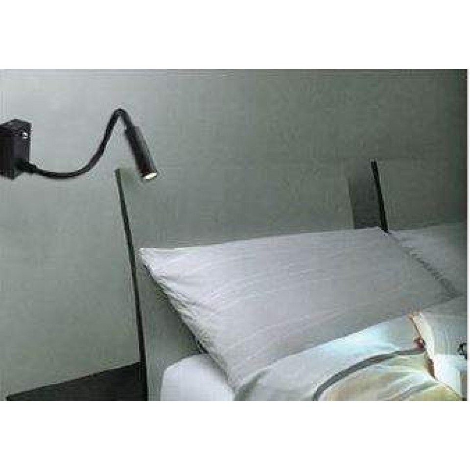 LED Επίτοιχο Φωτιστικό Snake 3W Μαύρο Κινητό με Διακόπτη