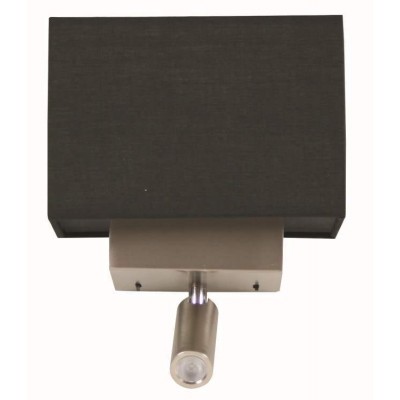 Wall Lamp TIA Hotel White / Black Metal with Fabric Lampshade