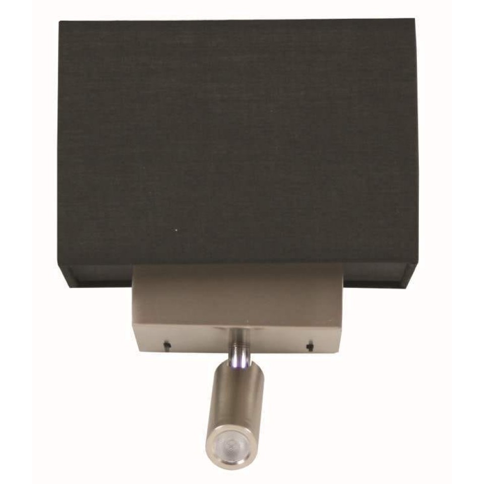 Wall Lamp TIA Hotel White / Black Metal with Fabric Lampshade