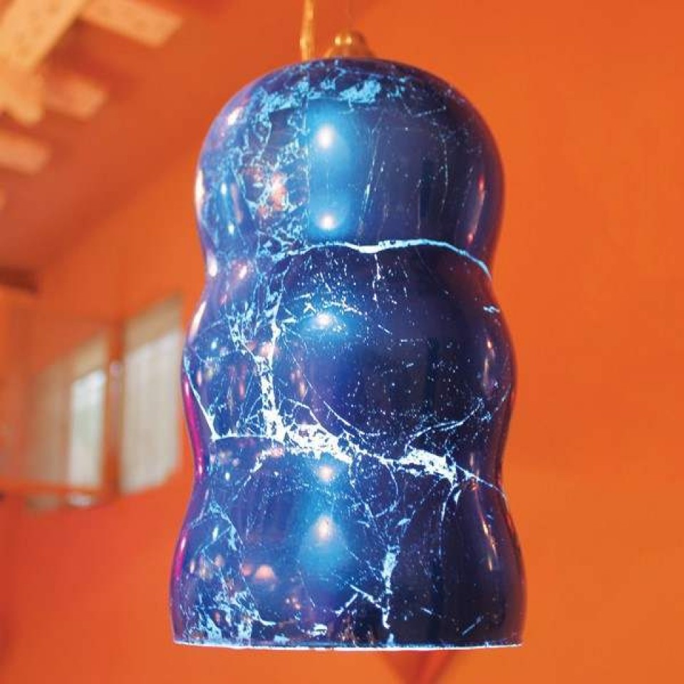 BOLA Hanging Lamp Blue Murano Glass