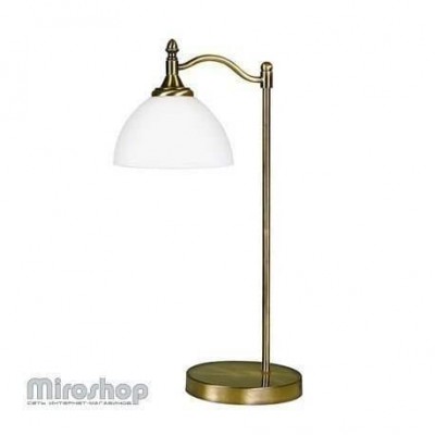 Table Lamp Bronze with Glass White