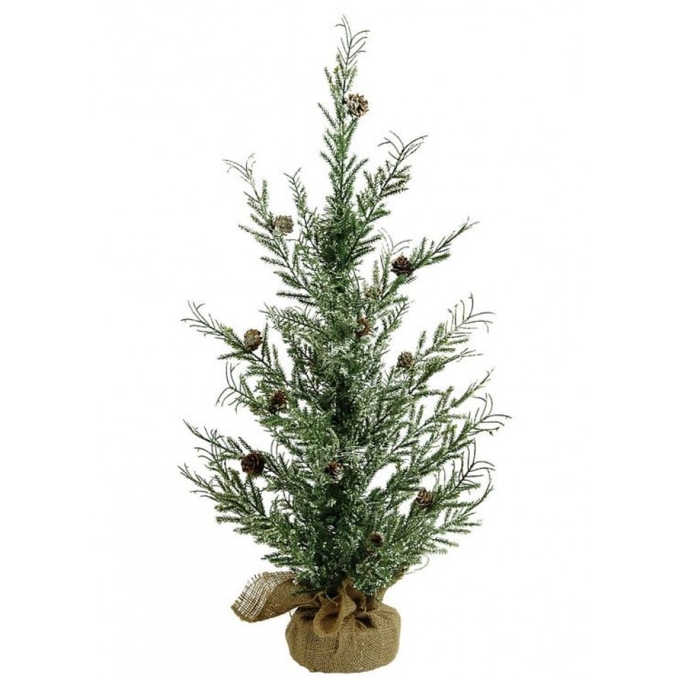 Χριστουγεννιάτικο Δέντρο Μικρό 75cm με Ψευτικες Σταγόνες και Κουκουνάρια Πλαστικό