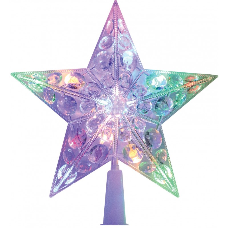 Led Battery  Christmas Tree Top Star Illuminated  With Colorful Lighting 23cm