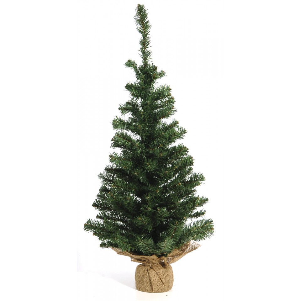 Χριστουγεννιάτικο Δέντρο Μικρό 90cm με Λινάτσα στη Βάση