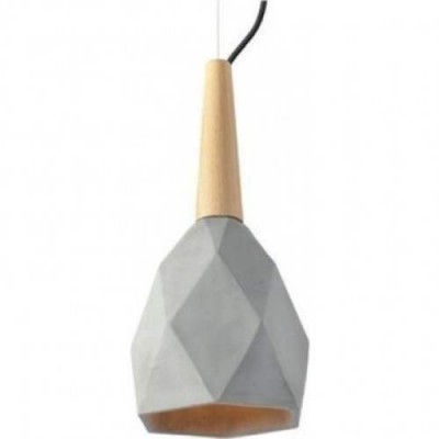 Cement Pendant Lampshade with Wood